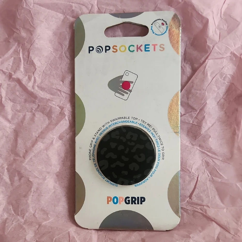 PopSockets Black Leopard  Print PopGrip